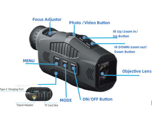 1.5inch Screen Monocular Night Vision Sharper Image Night Vision Goggles